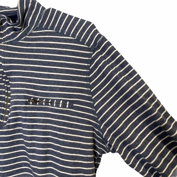 BILLS KHAKIS Blue Men’s Quarter Zip Striped Pullover Medium - Picture 3 of 5